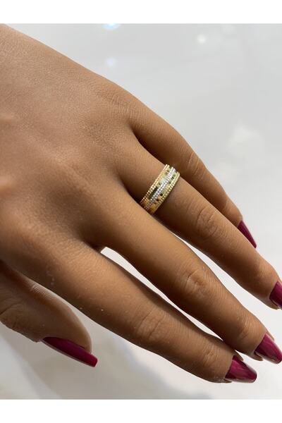 Üresinler Kuyumculuk 6mm Üç Renkli Altın Alyans 14 Ayar