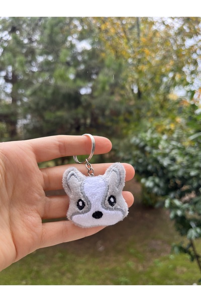 sumicorn لطيف القطيفة الثعلب الرمادي Kawaii المفاتيح حقيبة ومحفظة هدية التبعي