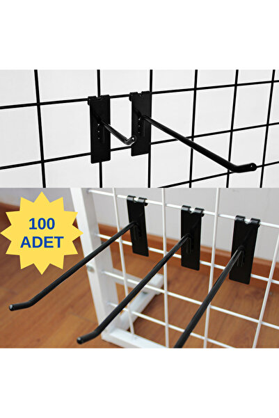 MODELPAZAR Tel Pano Kancası 15 cm Siyah RENK 100 ADET Raf ve Stand Askı Kanca...