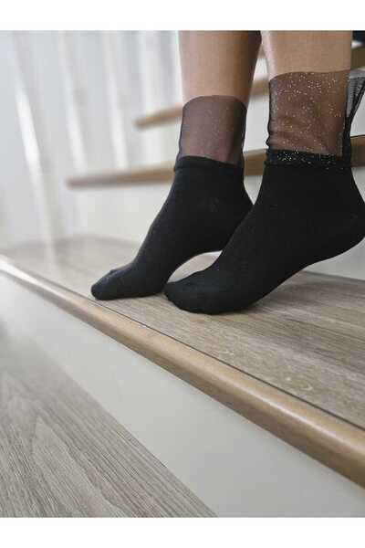 DİLARRA Boutique Чорапи от тюл с брокатени детайли