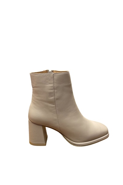STEP MORE Z4023201 bej hakiki deri günlük topuklu bot