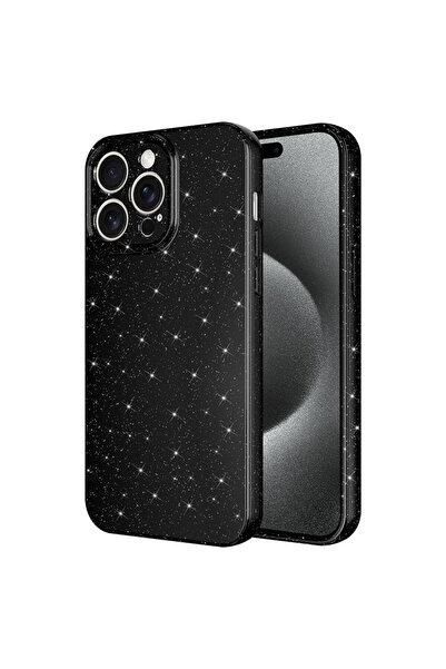 Rivor Apple iPhone 15 Pro Max Uyumlu Kılıf Kamera Korumalı Simli Işıltılı Ren...