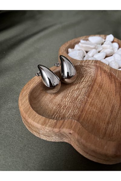 xUPING Drop Silver Teardrop Steel Earrings