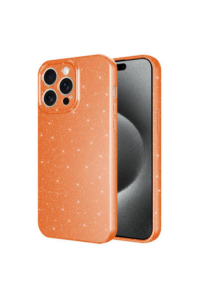 Rivor Apple iPhone 15 Pro Max Uyumlu Kılıf Kamera Korumalı Simli Işıltılı Ren...