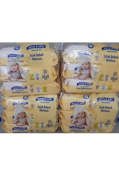 Jenny & Willy Sensitive Islak Bebek Havlusu 60x3 - 4 Adet 3 lü Paket