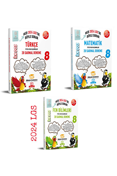 SİNAN KUZUCU YAYINLARI 8. SINIF LGS MATEMATİK TÜRKÇE VE FEN BİLİMLERİ İLK DOZ...