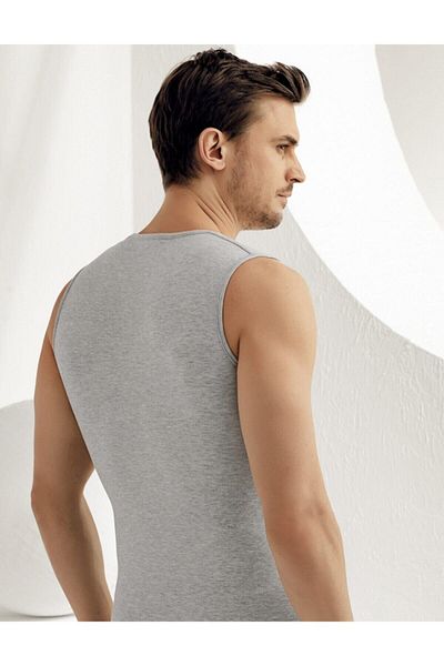 Şahinler Ανδρικό γκρι μηδενικό μανίκι Lycra Single Jersey εσώρουχο Me077