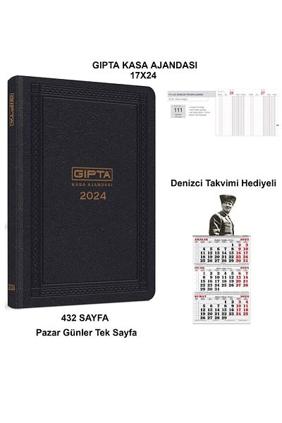 Gıpta 111-Tck 2024 Паричен дневник 17x24 Търговски ежедневен дневник (подаръчен календар)