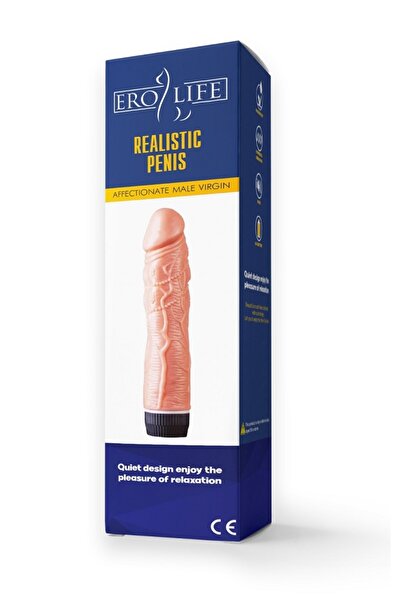 Erolife Güçlü Titreşimli 20cm Realistik Vibratör Gerçekci Penis Dildo