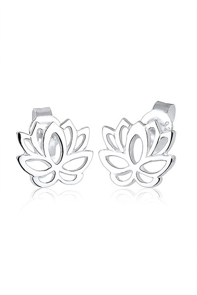 ELLI Ohrringe Lotusblume Blume Blüte Lotus Talisman Silber