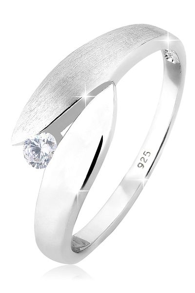 ELLI Stříbrný prsten se zirkony 925 - Solitaire Wickelring