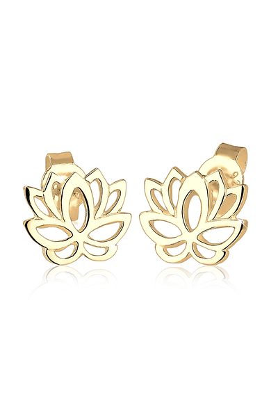 ELLI Ohrringe Lotusblume Blume Blüte Lotus Talisman Silber