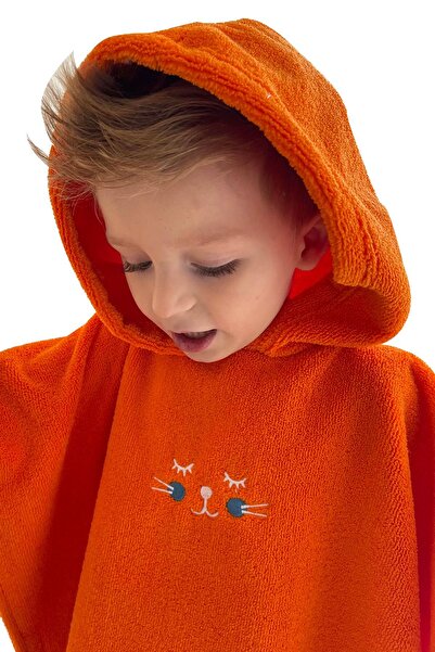 Remsa Mayo Children's Sea Pool Hooded Poncho Beach Towel 717 Orange
