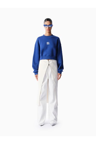 KNTLGY Everyday Cropped Blue Sweatshirt