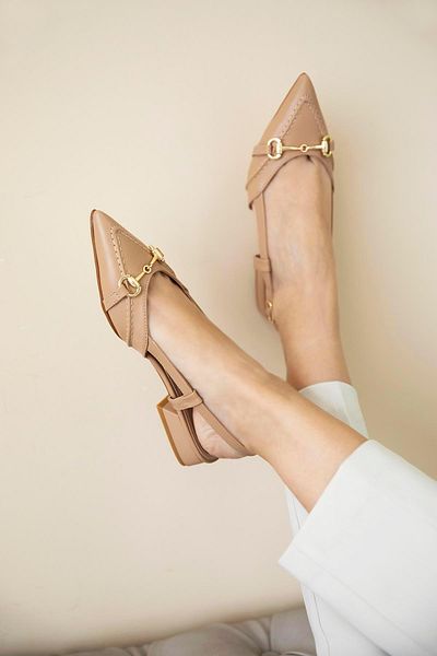 STRASWANS Sementa Women's Buckle Detail Heeled Shoes Tan