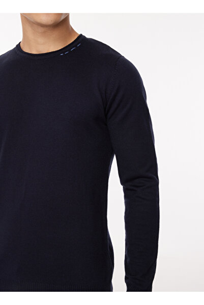 SSEINSE Bisiklet Yaka Slim Fit Mavi Erkek Kazak MI2562SS