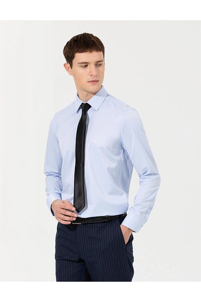 Pierre Cardin Cămașă clasică de bază MEDELLIN cu mânecă lungă, slim fit, fără buzunar