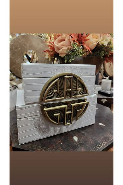 Aksesuar 2-Piece leather box decorative