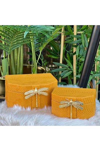 Aksesuar 2-Piece leather box decorative object
