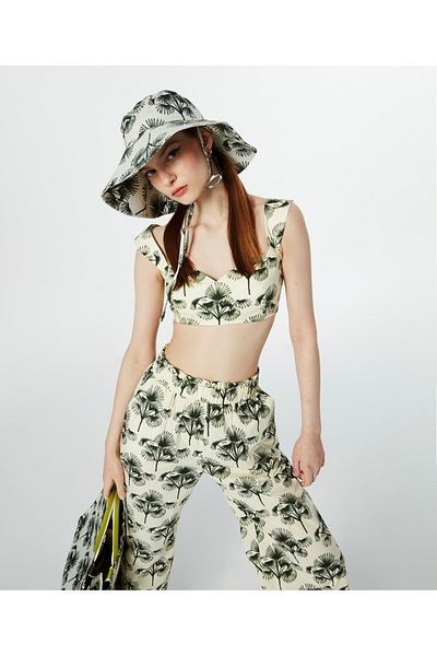 Twist Bustier mit Palmenmuster