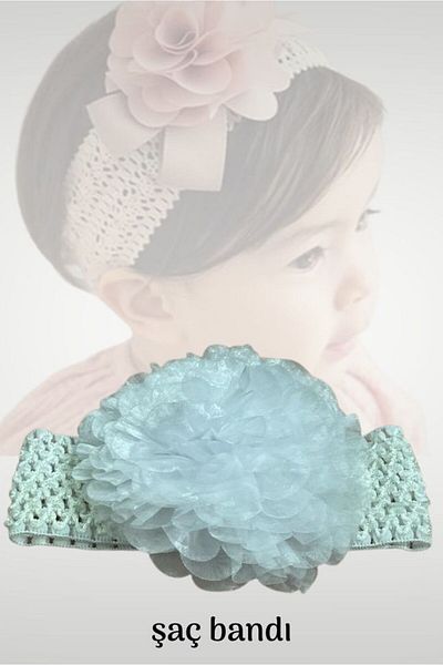 Akface rose girl pink knit newborn and baby headband