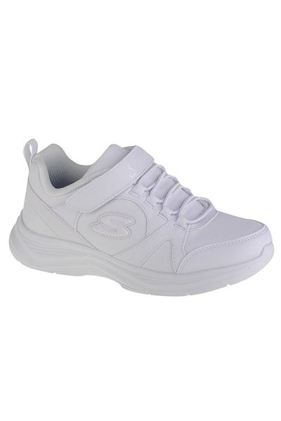 Girls white on sale skechers