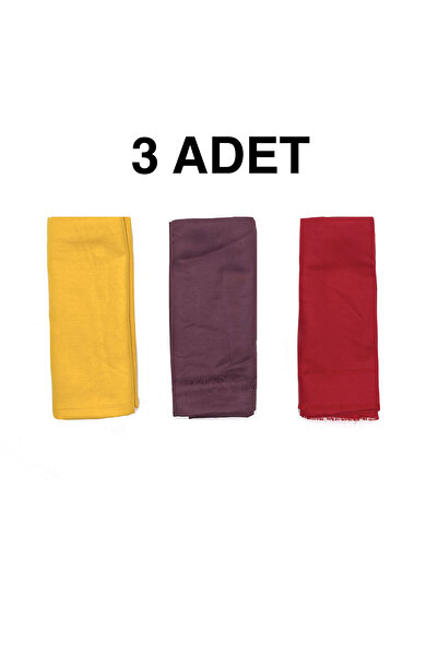 nazipek 3'lü Set Günlük Kullanım Pamuklu Tülbent Pudra Şal 180x80cm Pamuklu Yüksek Kalite 180x80 cm