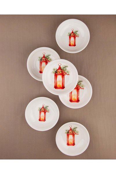 Bursa Porselen Dekor Christmas lantern 6 piece porcelain snack bowl