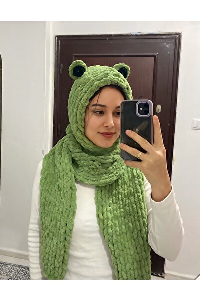 ÖRGÜCÜ DESİGN Пухкава балаклава - комбиниран шал и шапка