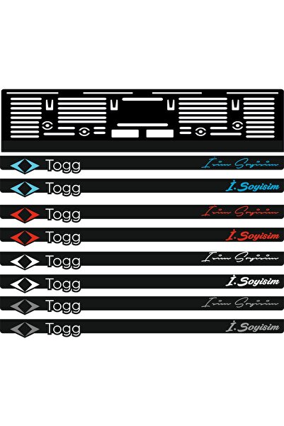 3ALAZERPLEKSİ TOGG T10X Kişiye Özel Isimli 2 Adet Araç Logo Kabartmalı Siyah ...