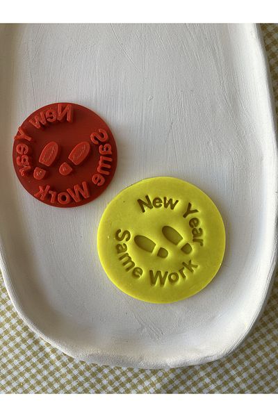 Volala New Year Same Work Christmas Cookie / Ceramic / Polymer Clay Seal