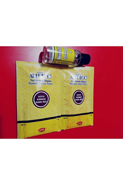 Artdeco Toz Kumaş Boyası Seti Koyu Kırmızı Renk 13gr 2boya Sabitleyici Fiske