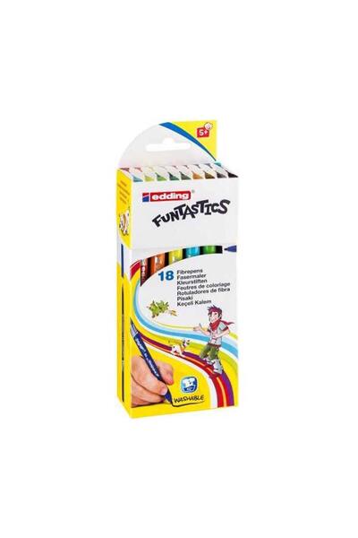 Edding 15 Funtastics Yuvarlak Uçlu Keçeli Kalem 18lii Set Karışık Renkli