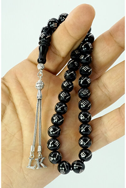 ALTAN ARSLAN HARFLİ OLTU TAŞI TESPİH,1000 AYAR GÜMÜŞ İŞLEMELİ GÜRCİSTAN OLTU ...