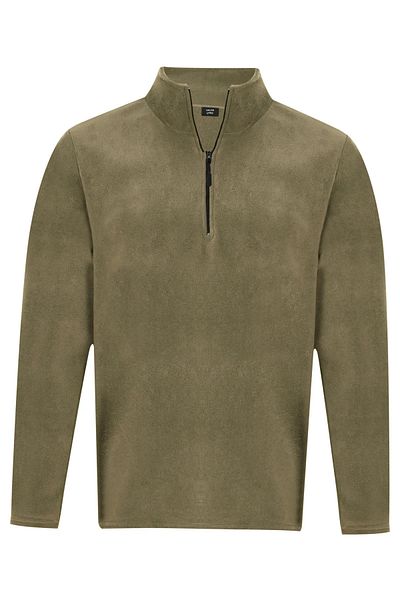 nacar çarşı Unisex Non-Pilling Comfortable Fit Stand-up Collar Cold-Proof Half-Zipper Fleece Sweatshirt