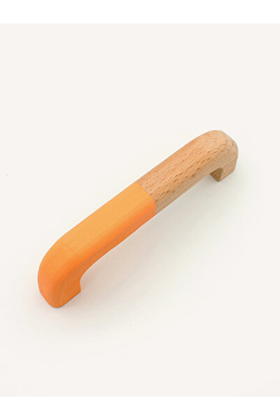 Kulpingo Yay Serisi 128mm Turuncu Ahşap Çocuk Odası Dolap Ve Çekmece Kulpu