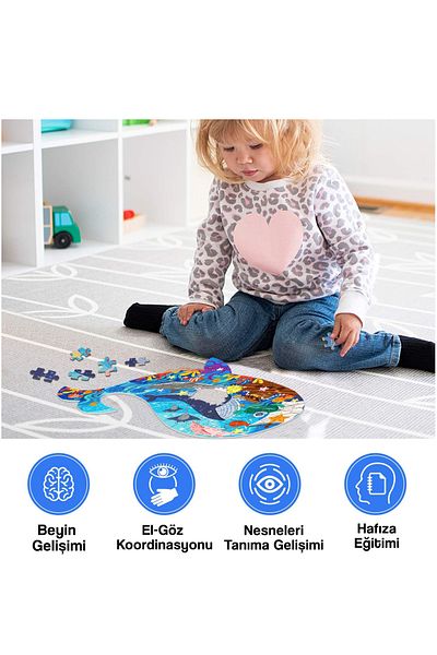 kutuTR لغز الحوت من سلسلة Notpa Animals - لغز 30 × 47 سم لعمر 5 سنوات وكبار السن