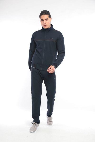 FORE SPORT Men's Navy Blue Gray Waffle Tracksuit Set