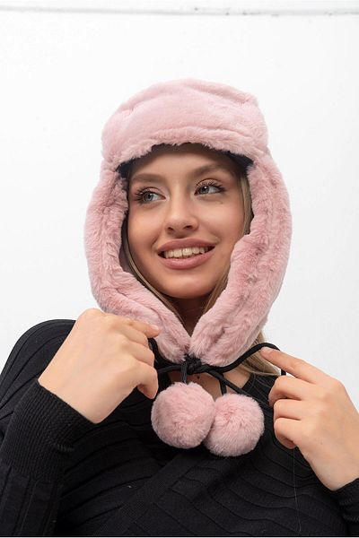 Saria Moda Plush Headphones Pompom Pilot Hat