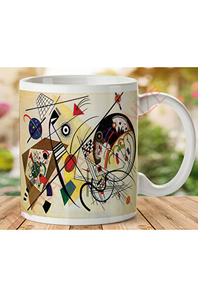 ART HEDİYE Kandinsky Transverse Line Two Sides Printed Mug Cup