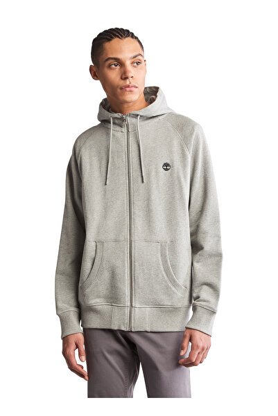 Timberland Men's Gray Hooded Sweatshirt - Tb0A2F6Y0521_Loopback Full Zip Hood