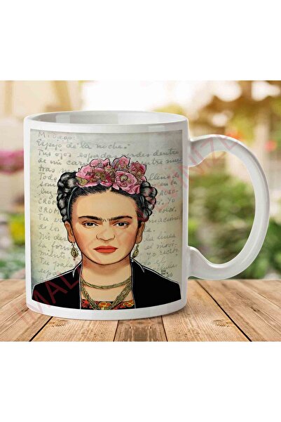 ART HEDİYE Frida Kahlo Kafka Tarz İki Tarafı Baskılı Kupa Bardak
