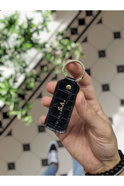 VİSSO 1020 Hakiki Deri İsme Özel Anahtarlık Kişiye Özel Deri Ürün