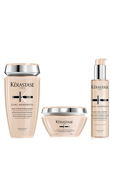 Kerastase Curl Manifesto le Belirginleştirici Şampuan 250 Ml + Maske 200 + Se...