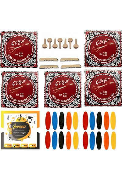 şenses müzik market Şenses Çöğür 0 20 Long Binding Set Wire 6 Sets + 7 Tree Twists + 20 Pieces of Spring + 4 Thresholds