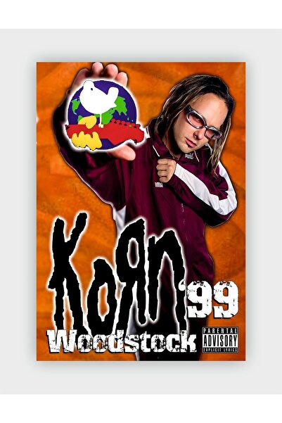 fırsatlar diyarı Korn Woodstock 99 Vintage Duvar Posteri - Duvar Dekoru - Kalın Kağıt - Çerçevesiz