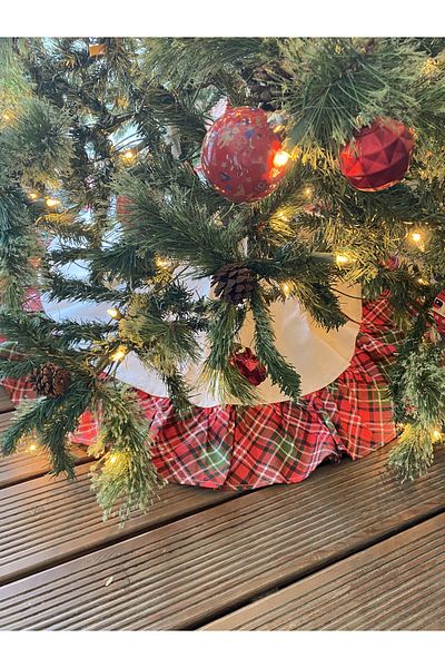 TAKI BY EKİN Plaid, Christmas Pine Tree Cover 90cm