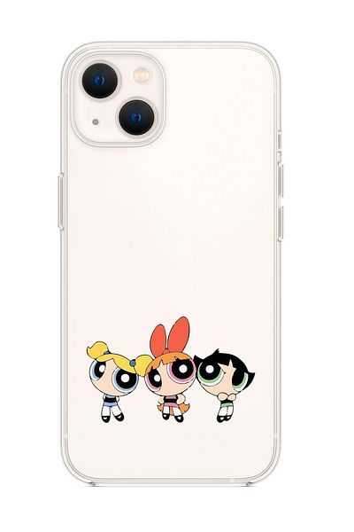 mooodcase حافظة هاتف شفافة من السيليكون الفاخر متوافقة مع هاتف Iphone 13 Powerpuff Girls