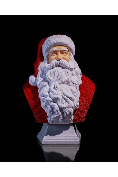TuransoyCraft Новорічний бюст Діда Мороза Класичний пофарбований бюст Діда Мо...