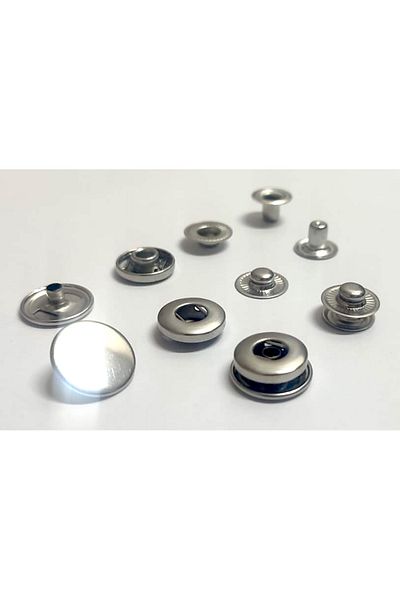 trimist 15 mm Cap ALFA 4-Piece Snap Set - Stainless Steel - 75 Set